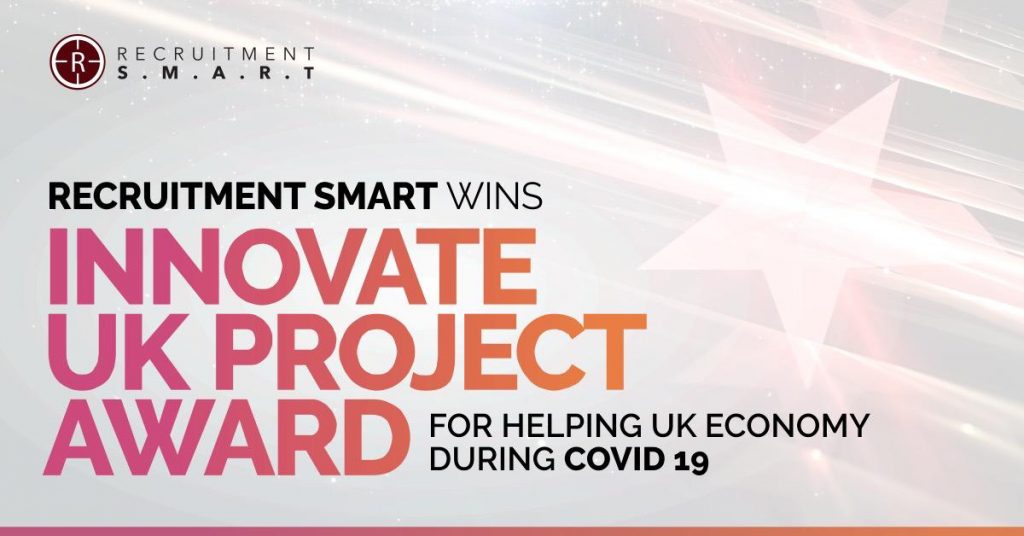 RecruitmentSmart wins InnovateUK award for AI recruitment platform to help UK economy during Covid19