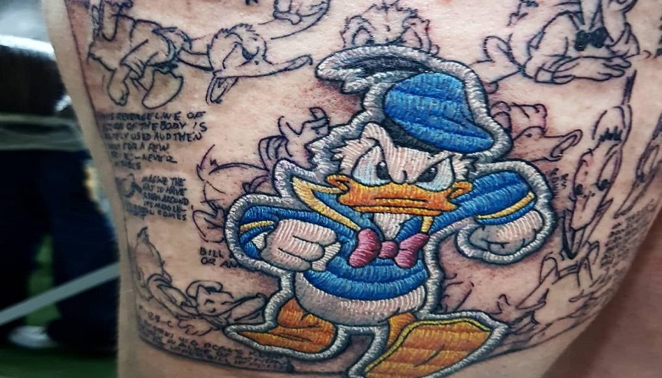 Artist creates Disney and pop culture patch tattoos