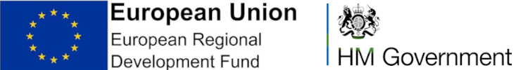Logos for the European Union Regional Development Fund and HM Government