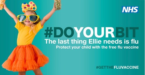 NHS #DO YOUR BIT the last thing Ellie needs is flu. Protect your child with the free flu vaccine. #GET THE FLU VACCINE