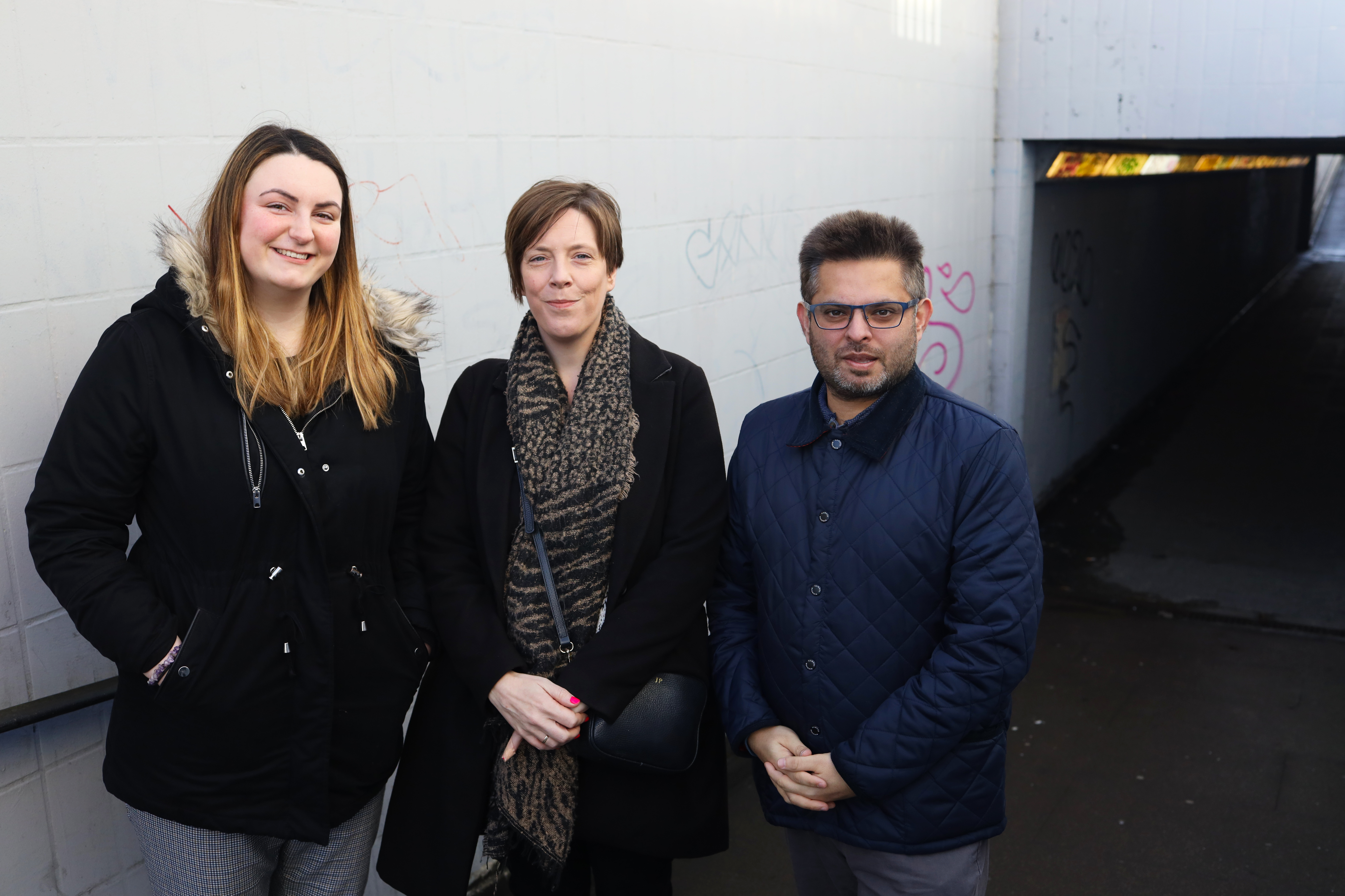 Councillor Zaffar and Jess Phillips were joined by Beth Farrington, a local resident who has campaigned for the closure of the underpass.
