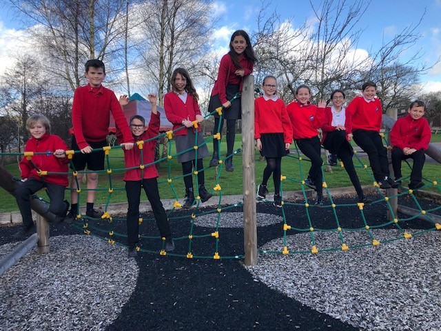 Two Moors pupils at play in the school grounds