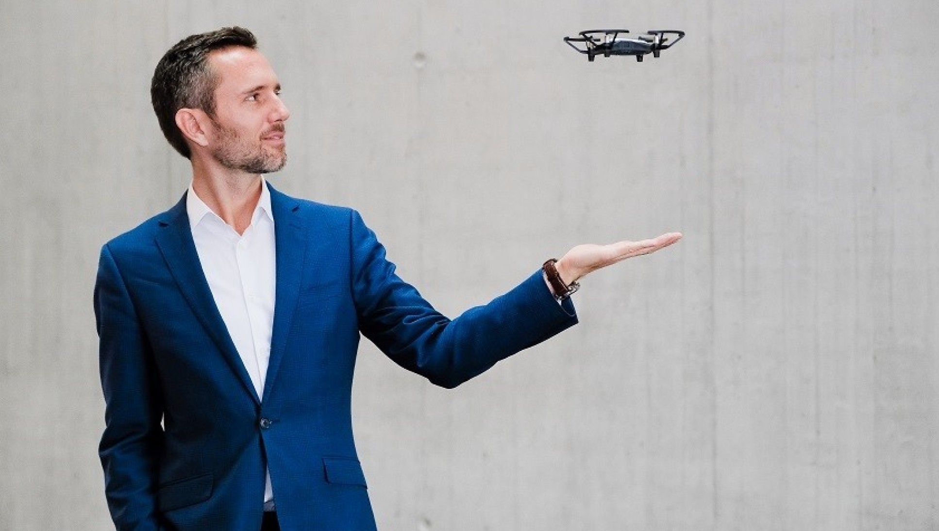 Professor Mirko Kovac is Director of the Aerial Robotics Laboratory at Imperial. (Pictured with a different type of drone)