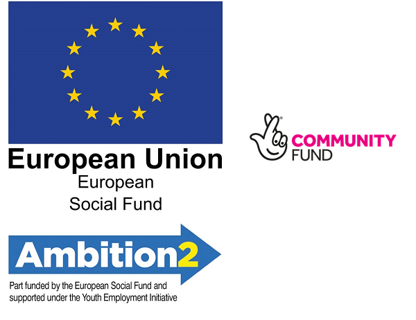 EU, Ambition and Community Fund logos