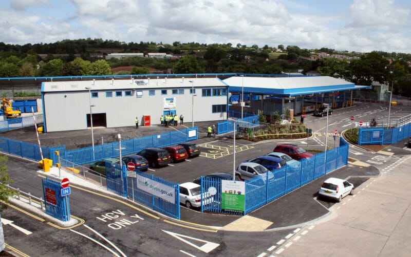 Aerial view of Pinbrook Recycling centre
