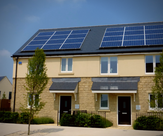 homes with solar panels at north west Bicester