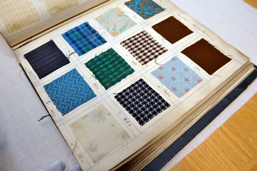 Page from book of samples Bradford Textile Archive