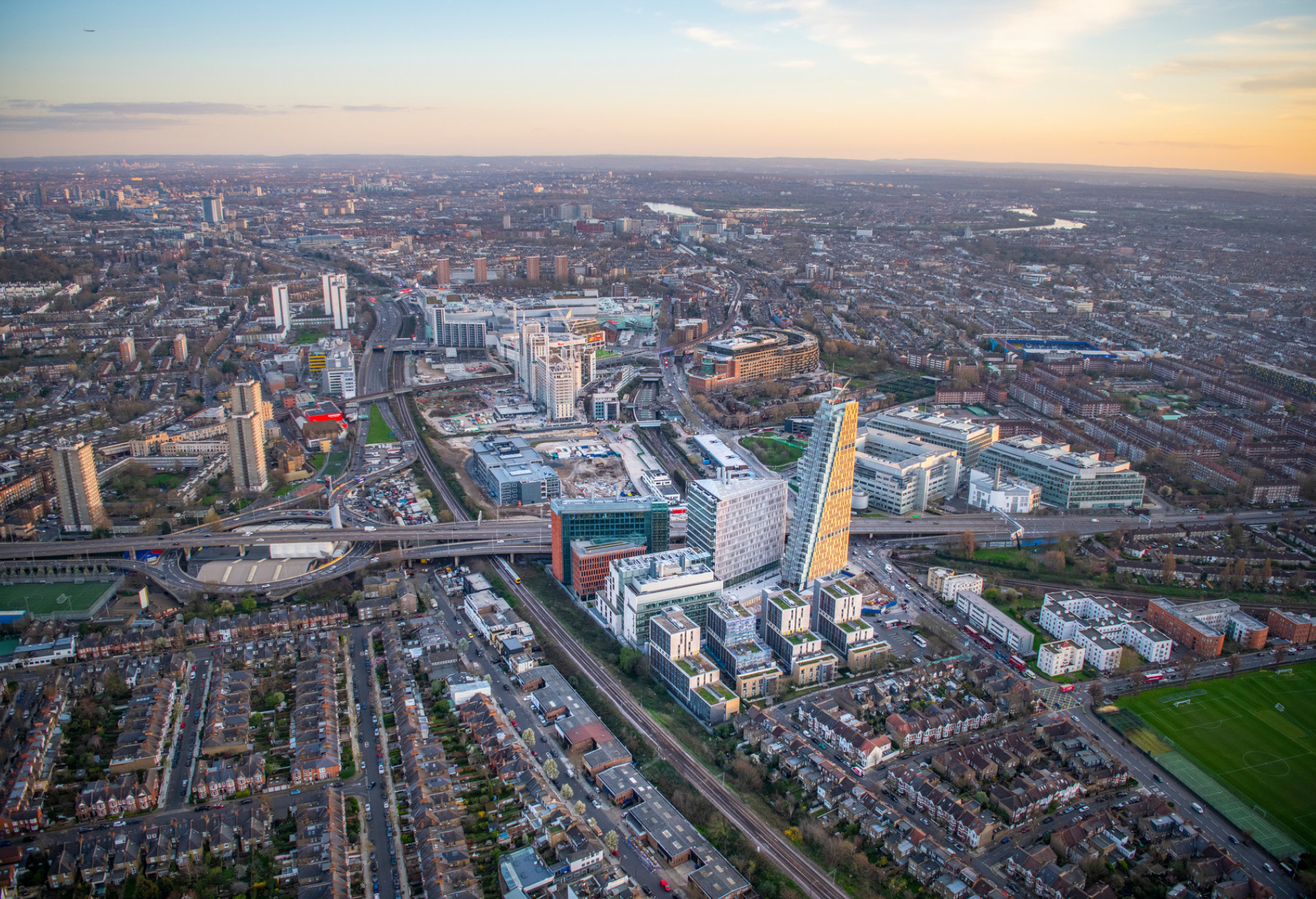 Aerial view of Imperial's White City campus