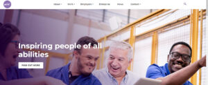 The Pluss website showing happy people with a disability