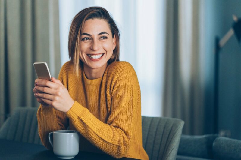 Woman holding a phone