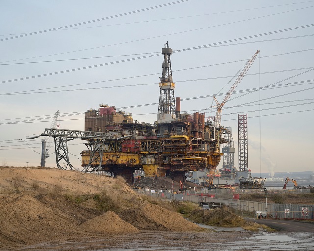 Disused oil rig awaiting decommissioning, Seaton Carew November 2019