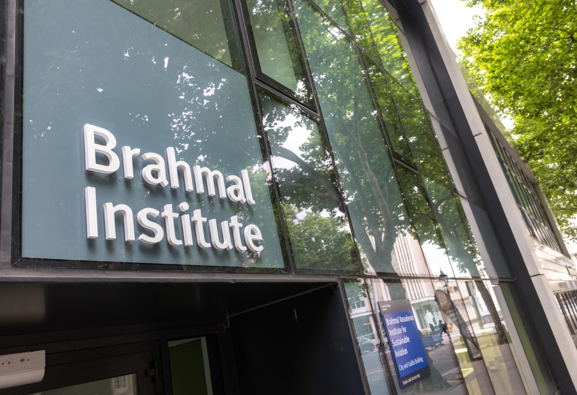 An image of the entrance to the Brahmal Institute at Imperial 