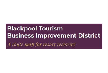 Logo for Blackpool Tourism Business Improvement District: A route map for resort recovery.