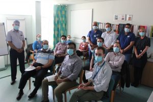 Dr Vikram Mitra (left) with the ERCP training delegation