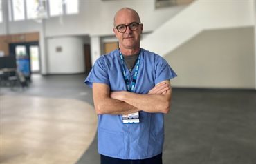 Martin Lever - In sky blue NHS Uniform