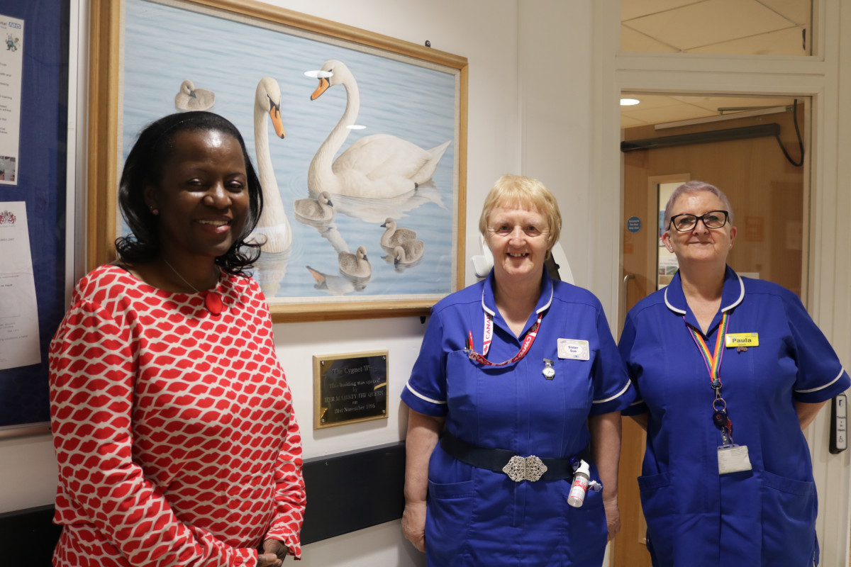 Oseiwa Kwapong, Sue Llewellyn and Paula Rose in our Cygnet Wing