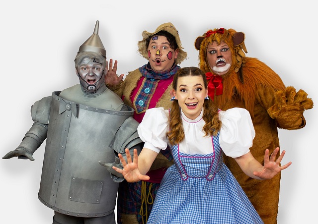 Join Dorothy and the gang in family panto The Wizard of Oz. Left to right: Glen Richard Townsend as The Tin Man, Davey Hopper as The Scarecrow, Hannah Woodward as Dorothy and Anthony Turner as The Cowardly Lion.