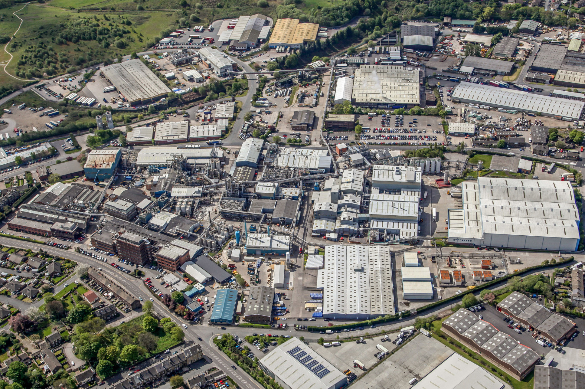 Aerial view of BASF's Bradford chemical plant