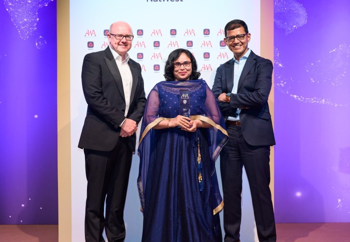 Dr Pavani Cherukupally, from Imperial’s Department of Chemical Engineering, receives her Asian Women of Achievement award.