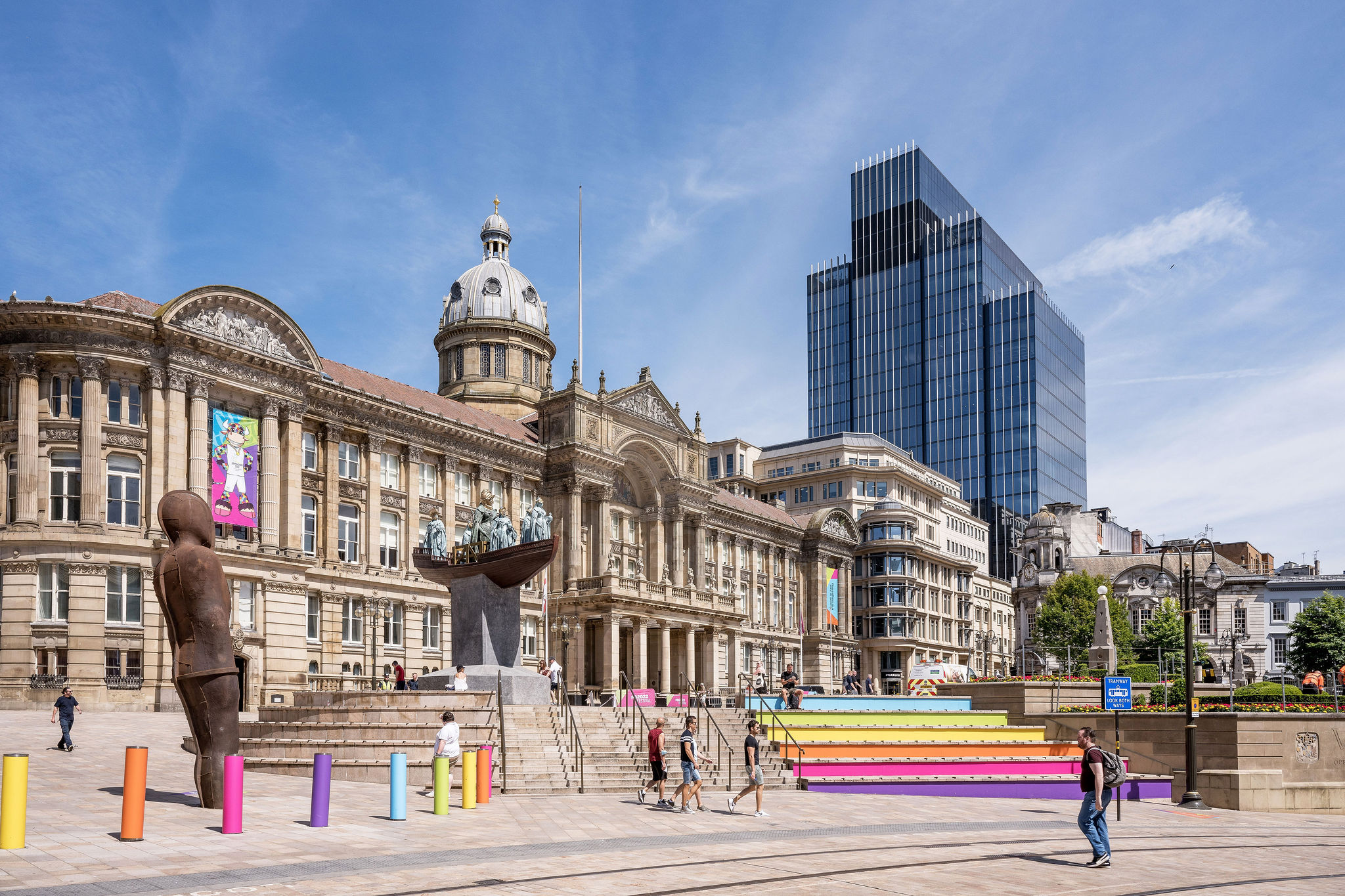 Image of Council House and Victoria Square dressed in Commonwealth Games colours