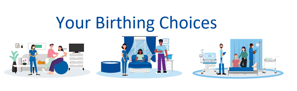 Cartoon graphic for 'Your Birthing Choices'