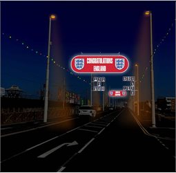 Artist impression of England's woman's football team tribute illumination