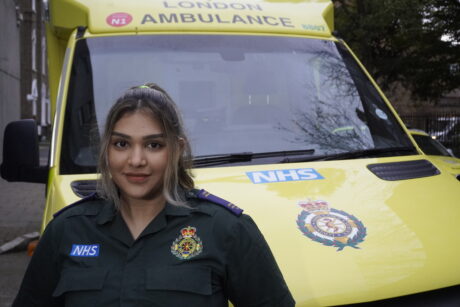 Hina, Emergency Ambulance Crew in front of an ambulance
