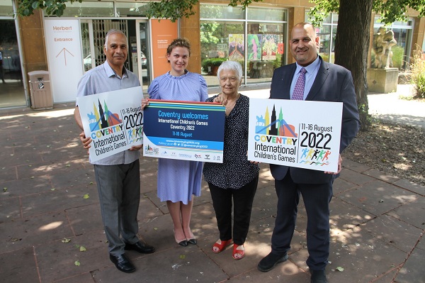Pictured from left to right: Cllr Pervez Akhtar, Jessica Keynes from Tom White Waste, Cllr Mal Mutton and Cllr Abdul Salam Khan.