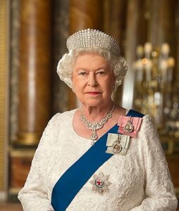 An official portrait on Queen Elizabeth II
