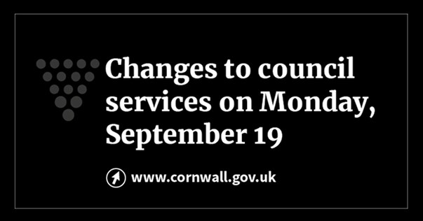 Changes to council services on Monday, September 19