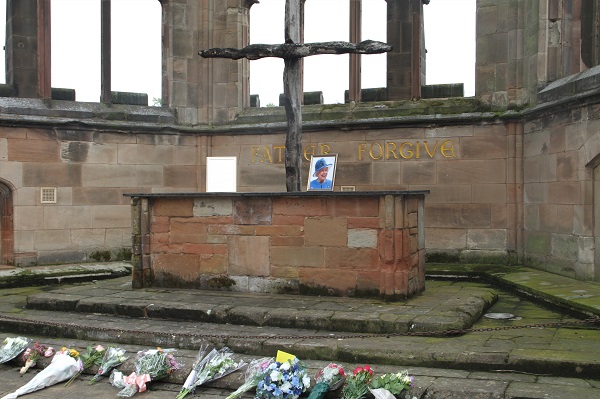 Floral tributes laid in Coventry Cathedral