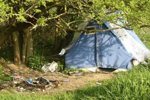 Tent under a tree Tap for change for North Devon's rough sleepers