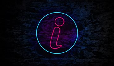 Neon i in neon circle.
