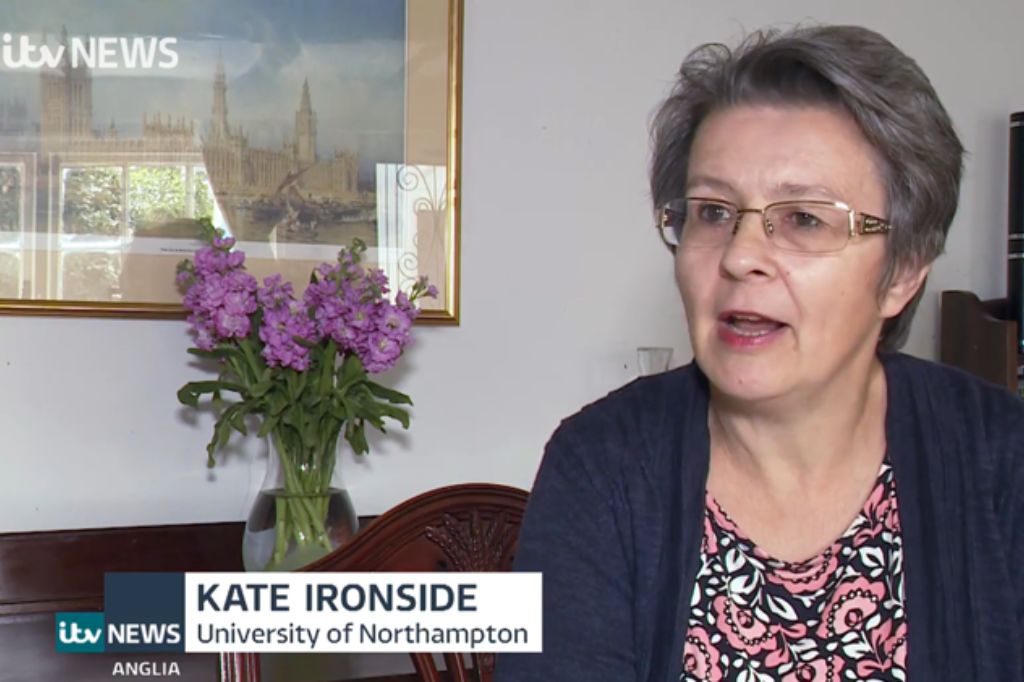 Kate Ironside appearing on ITV News Anglia