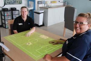• Discharge flow facilitator Angela Reeve (Left) at the ‘magic light table’ with Nicola Murphy, enhanced care and activity room coordinator