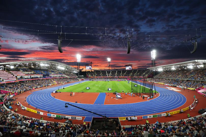 Alexander Stadium during a night-time session during the 2022 Commonwealth Games