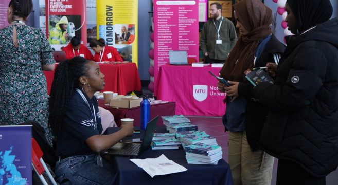 Higher Education Fair visitors and exhibitors