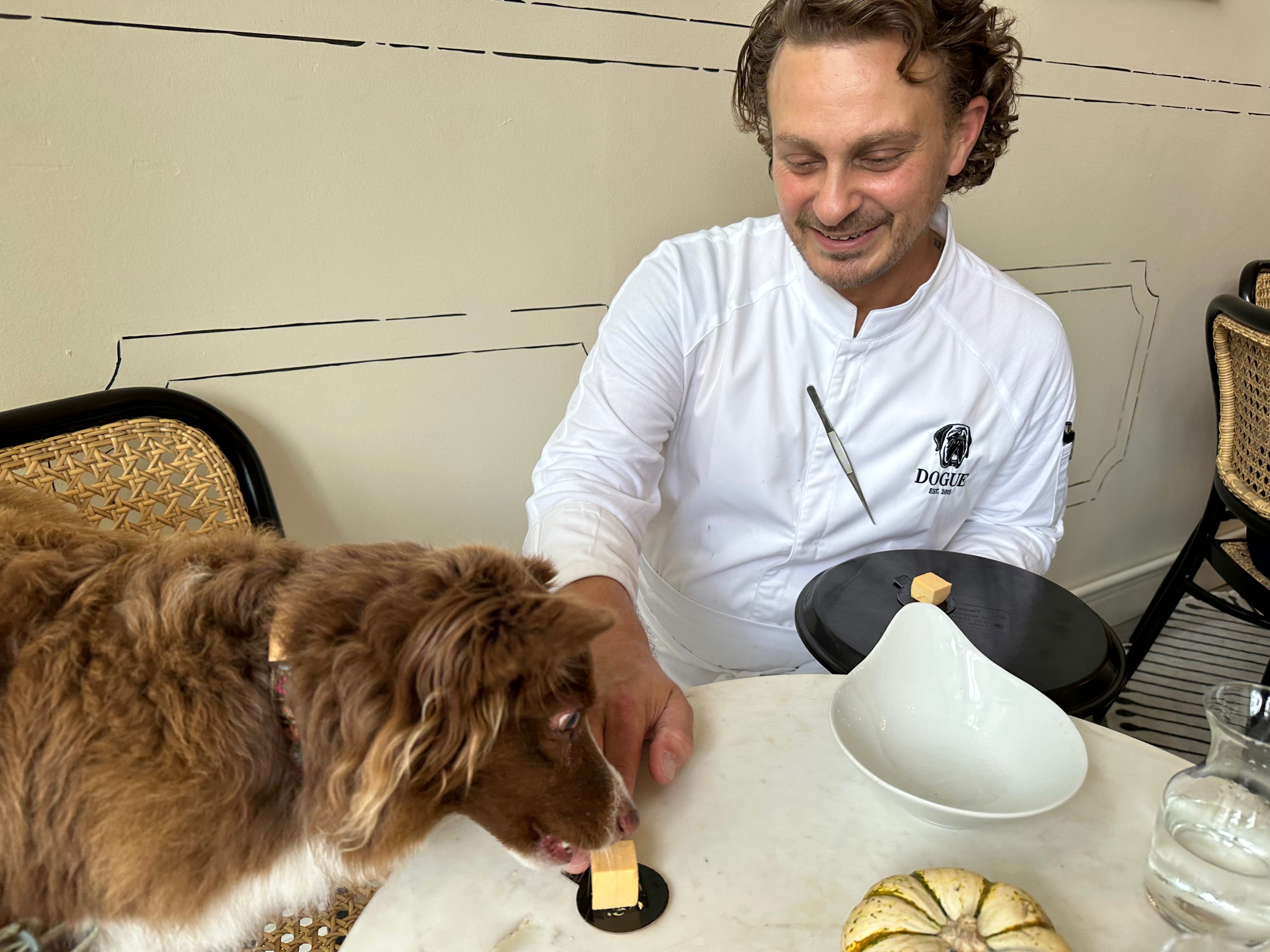 Massarweh delivers an off-menu treat between courses.