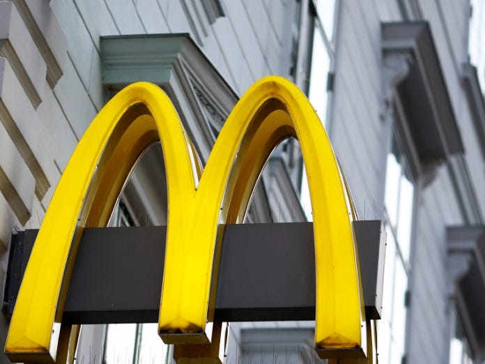 The logo of McDonalds is seen outside a shop in Vienna in Vienna, Austria, October 1, 2016.  REUTERS/Leonhard Foeger 