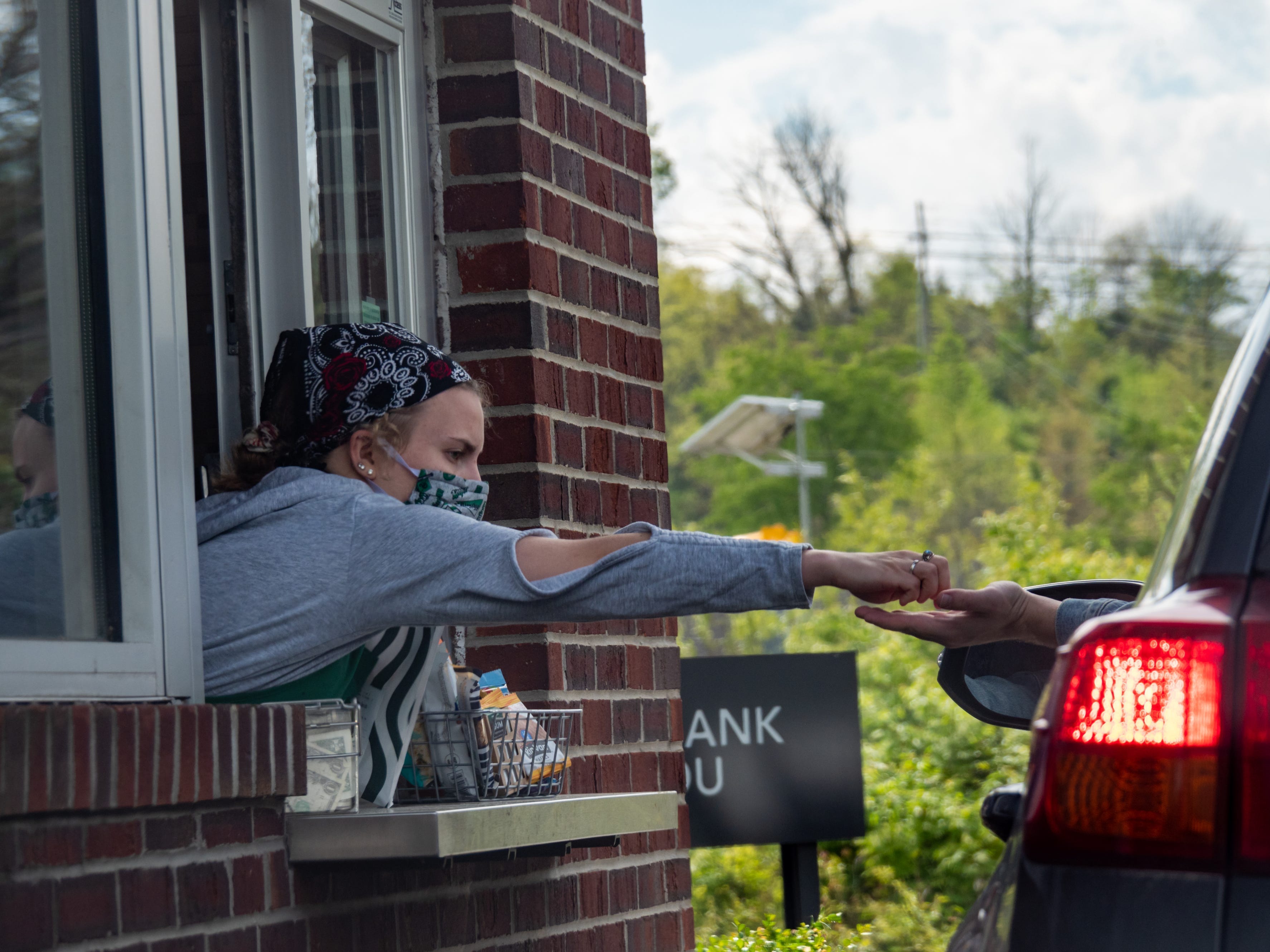 Starbucks barista drive thru COVID