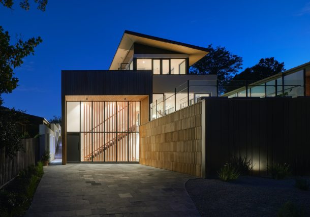 brown wooden house during night time