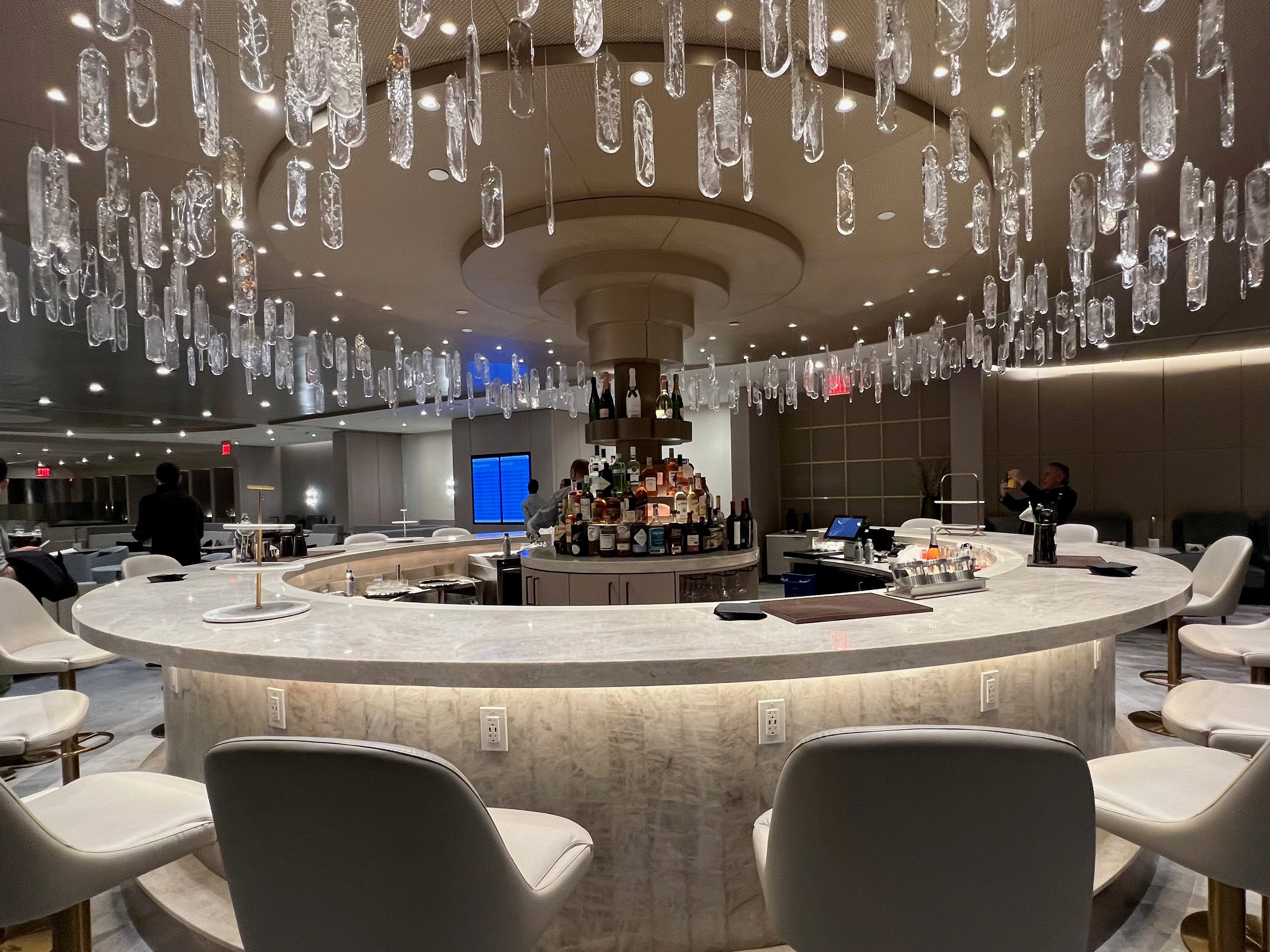 American and British Airways' co-branded Chelsea Lounge.