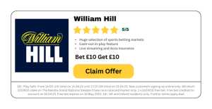 William Hill bet 10 get 10 button