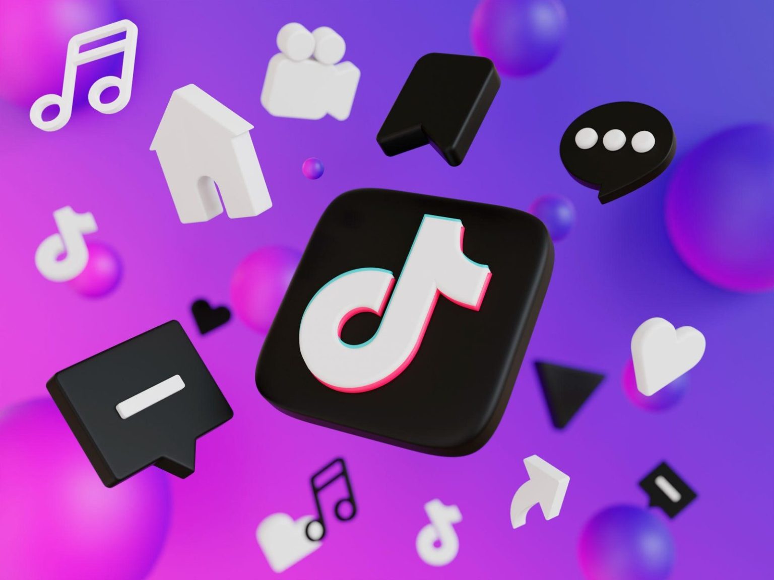 How to Use Paid Growth to Jumpstart Your Journey to TikTok Fame TikTok logo surrounded by floating music and social media icons