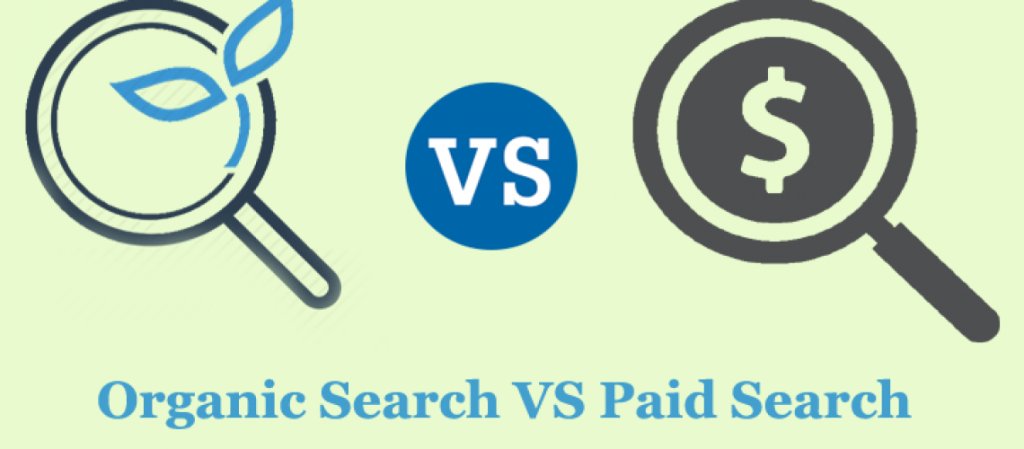 Graphic comparing organic search and paid search