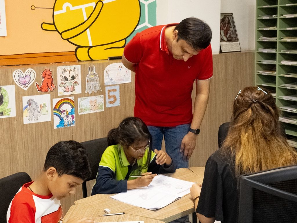 Cuemath platform showing AI-powered mathematics learning interface with human tutor support for developing mathematical thinking